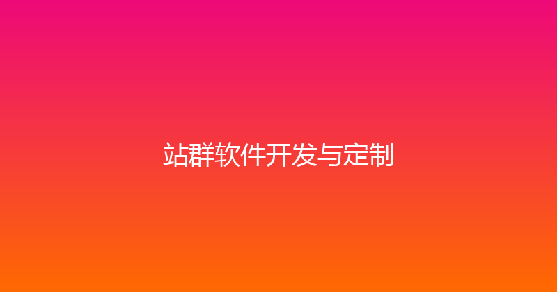 站群软件开发与定制 封面图